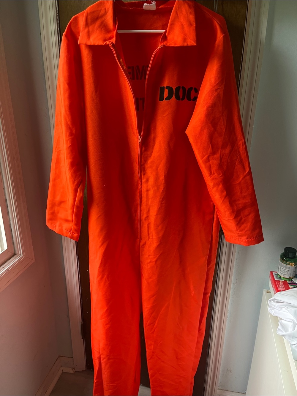 Spirit Halloween Orange Prison Jumpsuit Costume